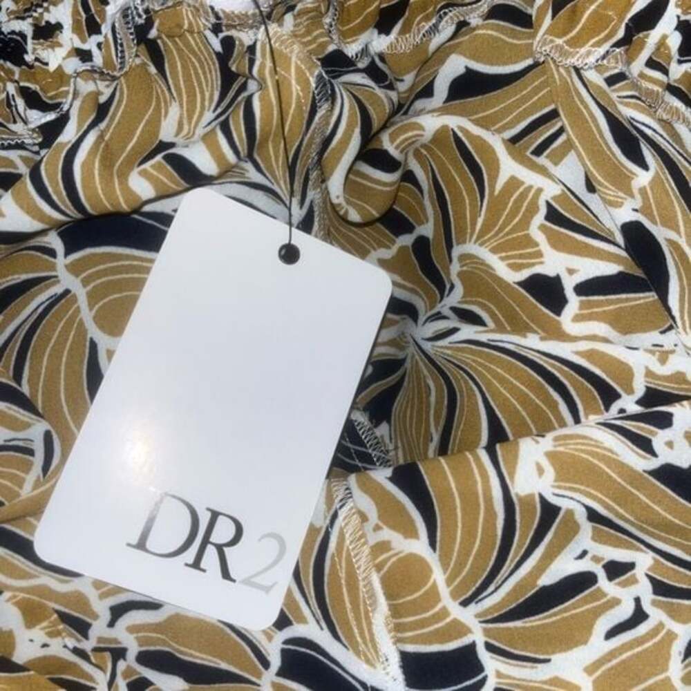 Last One! DR2 High Waist Leaf Print Shorts 2XL Tan and Black - Picture 5 of 8